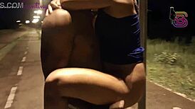 cuckold watches old lover's big black cock stretch wife's pussy outdoors