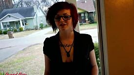 inked busty coed marcie deepthroats then shaved pussy pounded pov wild