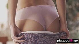 😍 glamorous russian blonde milf oksana chucha strips clothes outdoors showing natural shaved tits and pussy