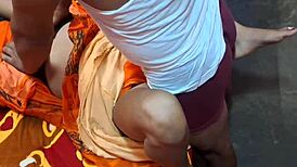 Devar pounds sexy Indian bhabhi's hairy pussy hard 😈 creampie finish