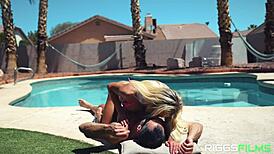 Watch these big-titted milfs get monster cocks in outdoor double penetration orgy.