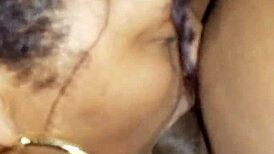 who wouldn't love this gorgeous black milf slurping dick and balls so hungrily??