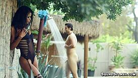 Cute Black Nia Nacci Rides Dick Deep Outdoors