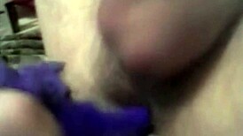 Wife Fucks Husband with Huge Dildo in Ass While Handjob Milks Cumshot Everywhere Lactating