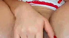 latina squirts big clit solo masturbation