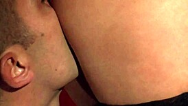 Close-up huge cock facial cumshot on big ass babe!