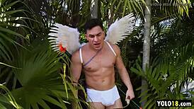 Ever wonder how cupid's massive cock drills natalie brooks' shaved teen pussy in comic style?