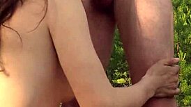 god her perfect ass takes outdoor anal creampie doggystyle bent over from boyfriend cumshot