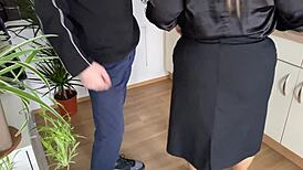 mother-in-law's fat wet pussy slammed doggy hard from behind