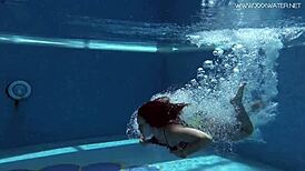 diana rius strokes her hot tits and body all underwater in bikini