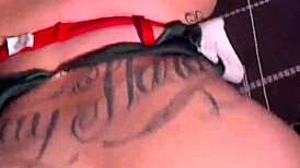 nerd friend gets bareback christmas pussy creampie from submissive brazilian