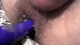 Wife Fucks Husband with Huge Dildo in Ass While Handjob Milks Cumshot Everywhere Lactating