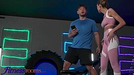 russian fanta sie's athletic body quivers in gym orgasm from sloppy big cock deepthroat