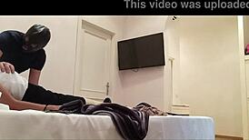 Tied petite Latina milf in heels stockings screams rough pounding