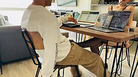 Hey daddy, watch your cute gf deepthroat my huge cock?