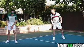 pickleball game turns into taboo foursome with father-in-law uncle milf teen and young stepfamily sex