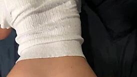 Petite Thai teen's tight pussy stretched by huge white cock ending in creampie