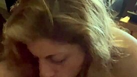 Hot milf devours hubby's monster cock deepthroat! Cum facial explosion awaits