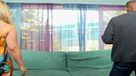 BIG TITS blonde WHORE rides BIG BLACK COCK doggystyle then bent over for gaping pussy