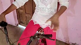 village girl gets fucked on bicycle caught by friends