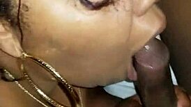who wouldn't love this gorgeous black milf slurping dick and balls so hungrily??