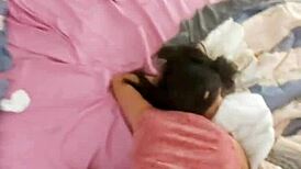 he sucks the skinny latina neighbor's tight ass from the hood