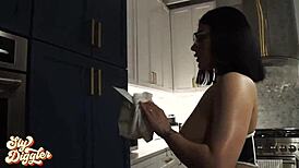 Maid Gets Huge Cock Tip Pounded Rough Doggystyle Tan Lines