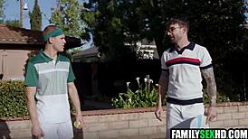 pickleball game turns into taboo foursome with father-in-law uncle milf teen and young stepfamily sex