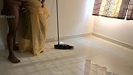 Indian maid strips and fucks her devar's thick cock wildly