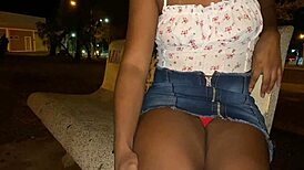 I gave my pussy to a stranger outside in lingerie