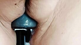 mature wife flashes her huge shaved pussy lips and cameltoe