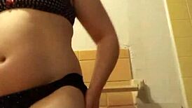 why wear piss-soaked underwear when it clings so tight to her petite tits?