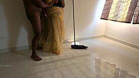 Indian maid strips and fucks her devar's thick cock wildly