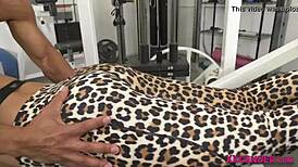 Shemale with big tits titfucks cock before riding anal deep