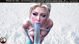 princess elsa drops to her knees for night king's monster cock blowjob in the snow ❄️🍆💨 whoa that's cold!!