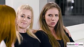 She skips buying if we just kiss—let's lick shaved pussies now