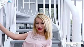 katrin teases with pure deepthroat blowjob and swallows cum quick