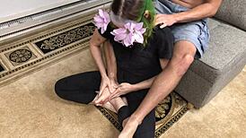 belyla bradley strokes cock perfectly with her soft feet
