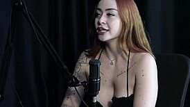 thai tattooed swinger thaisa teases in sheer red during filthy porn cast interview