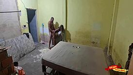 Skinny teen babysitter seduces worker for juicy anal doggystyle