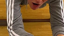 mirror cap guy kisses before big dick blowjob doggy