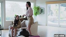 wet brunette milf alex coal fingers her soaked pussy with dildo before scissoring and tribbing spencer's juicy cunt in lesbian frenzy