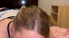 Damn girl, you gotta see this blonde mommy-in-law deepthroating my huge cock with sloppy ball licking and natural tits out... best pro suck ever!