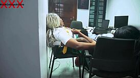 Teacher we show you fucking two tight student pussies hard