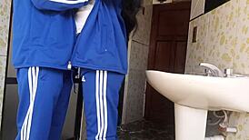 schoolgirl gets grabbed for quick tight pussy fuck in the school bathroom toilet