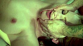 i dominate the teen in bdsm while landscaper fucks her hard