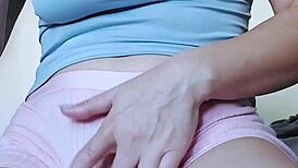 watch this solo teen finger her hairy pussy till legs shake in orgasm