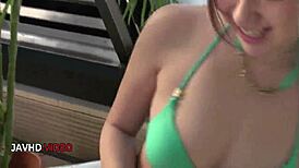Tit-Fuck Seductive JAV Brunette Babe in Bikini Craves Your Cumshot!