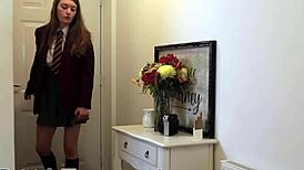 Naughty teen 18+ bends over for hard spanks from mother-in-law 😈🍑👋