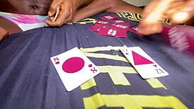 playin cards with old school buddy turns into hard fuck